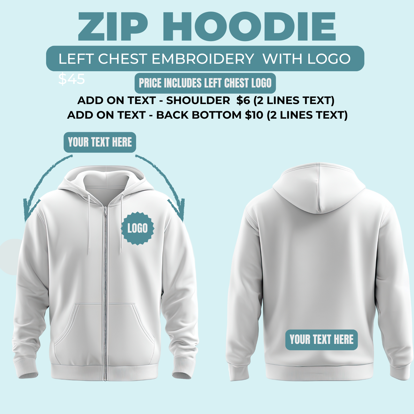 CUSTOM ORDER - SV RANGER BAND ZIP HOODIE