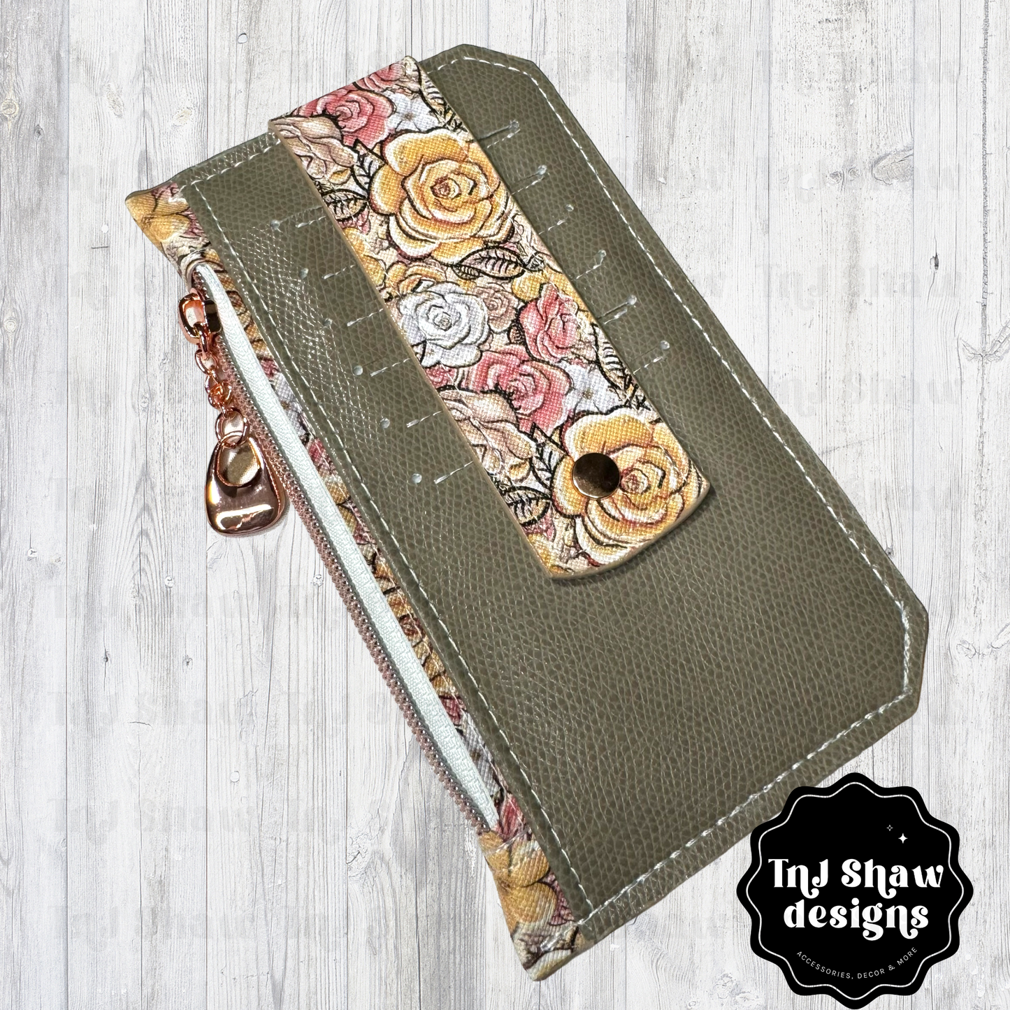 Purse Pal Minimalistic Wallet Neutral Yellow Pink Roses