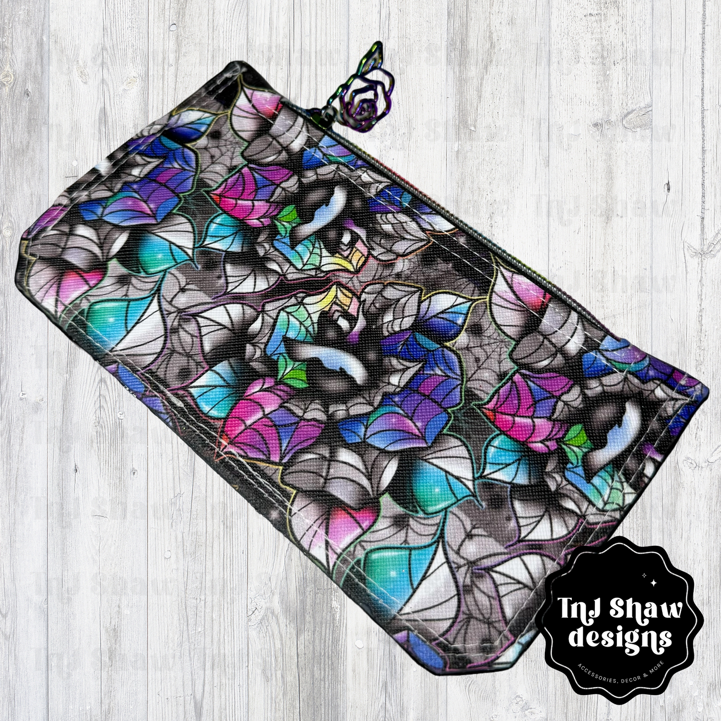 Purse Pal Minimalistic Wallet Teal Kooky Roses