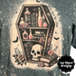 Halloween Unisex Tee - Never Trust the Living - Bleached Tye Dye Effect