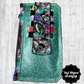 Purse Pal Minimalistic Wallet Teal Kooky Roses