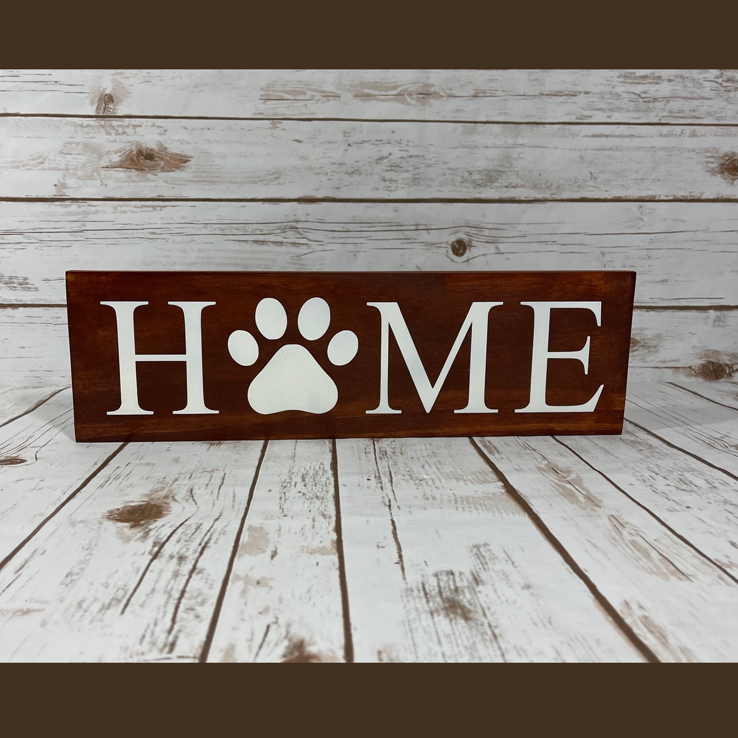 Paw Print Home Wood Sign