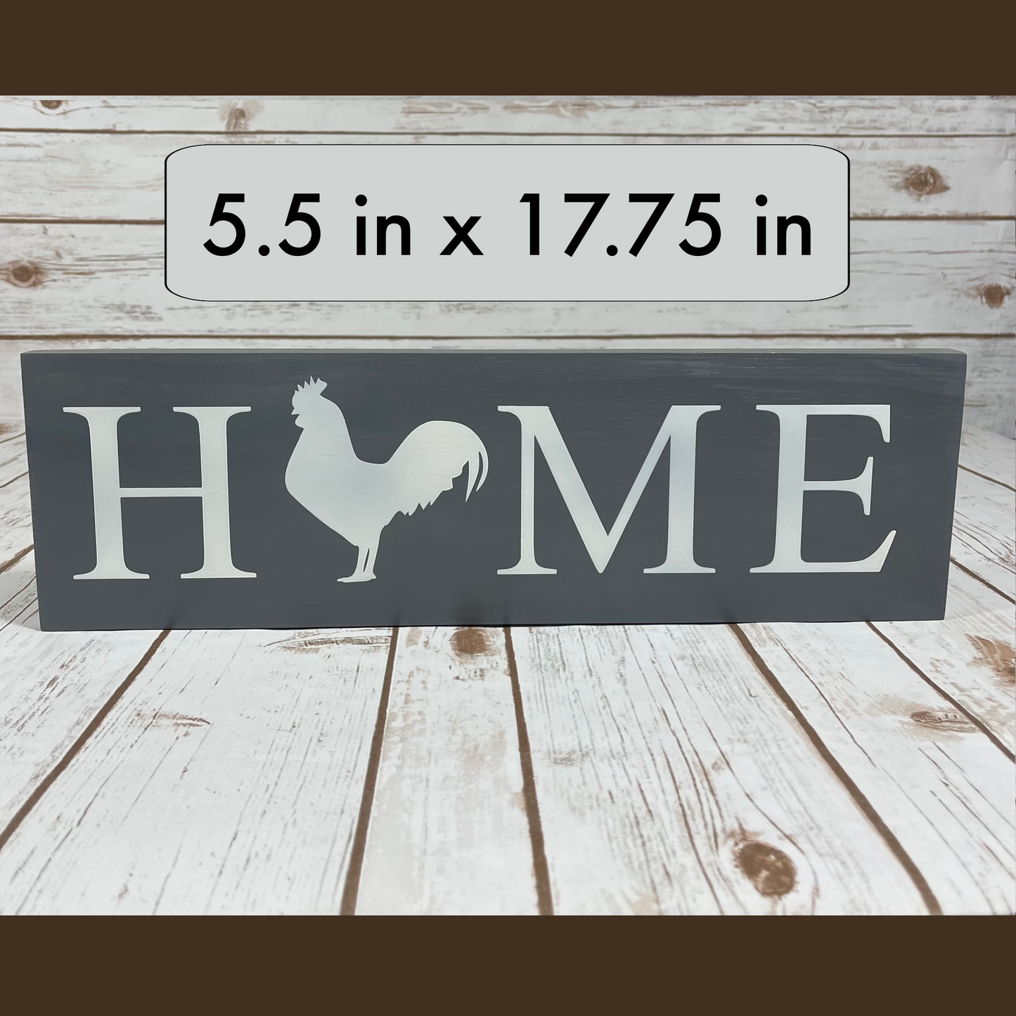 Rooster Home Wood Sign